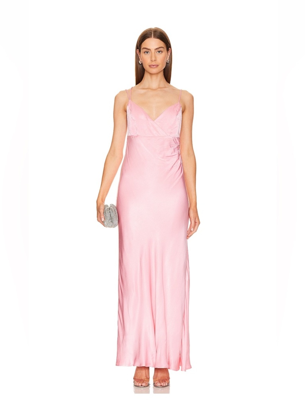 Bardot Pink Satin Maxi Dress